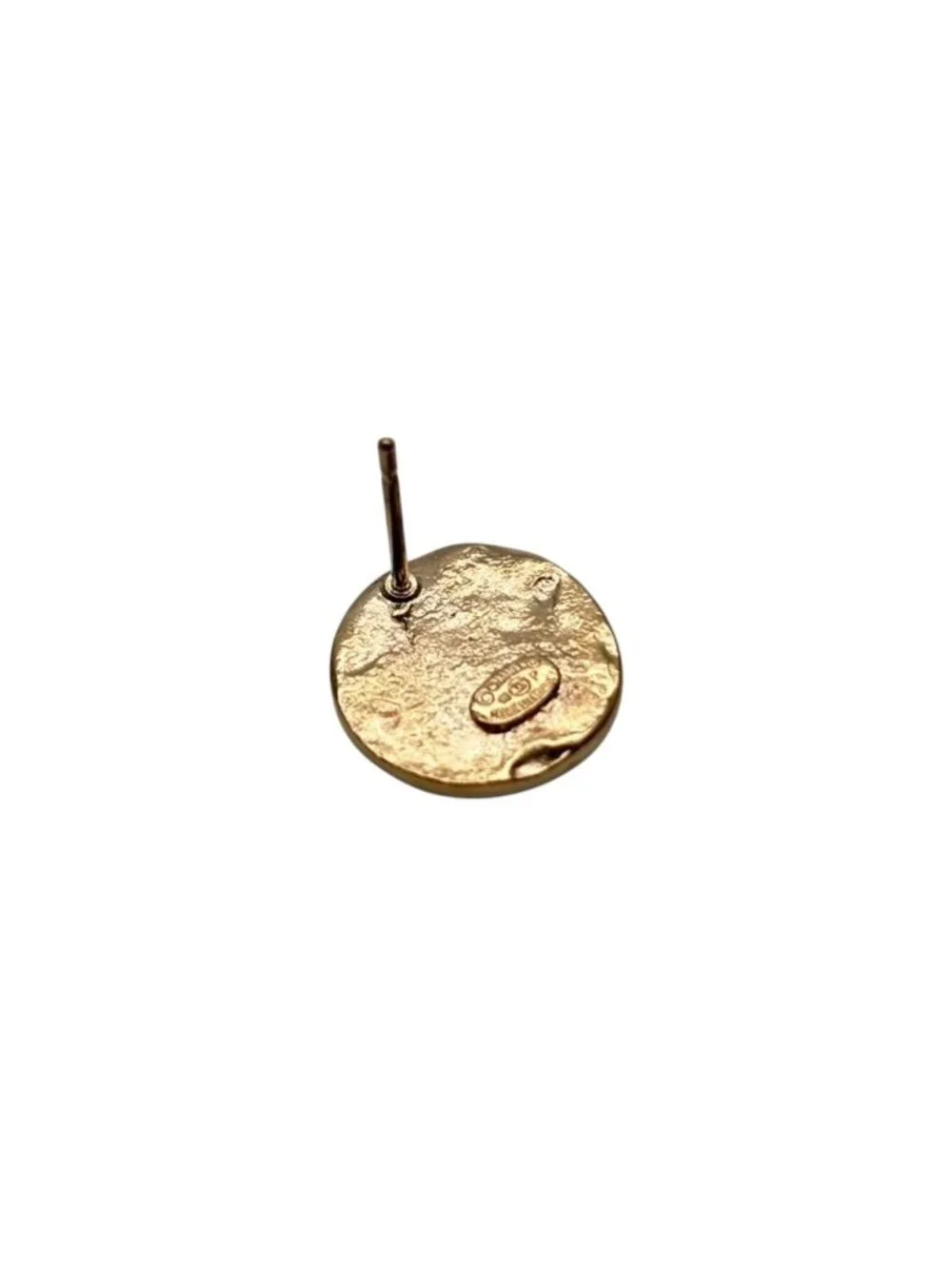 Chanel CC Logo Round Earrings 16 Rhinestone Color Stone Gold Metal